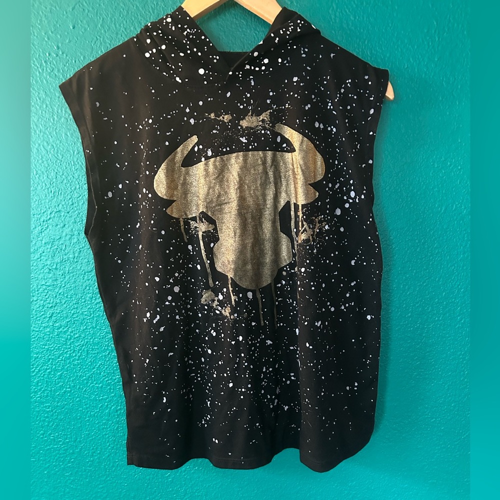 Fresh Laundry Boys size XL 18/30 sleeveless hooded splatter shirt